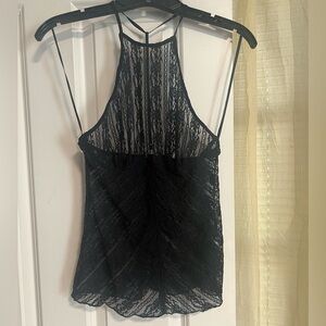 NWOT Free People Black Lace T-back Camisole - S